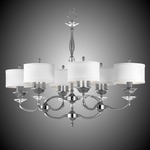 Kensington Linear Shaded Chandelier - Pewter / White