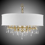 Kaya 10 Light Chandelier - Brass / White