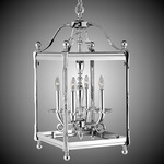 Lantern Square Pendant - Polished Nickel / Clear