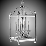 Lantern Square Pendant - Polished Nickel / Crystal