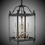 Lantern Tall Square Pendant - Old Bronze / Clear