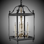 Lantern Tall Square Pendant - Old Bronze / Crystal