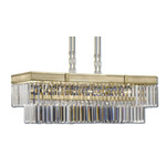 Valencia Linear Chandelier - True Brass / Crystal