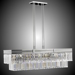 Valencia Rectangular Chandelier - Polished Nickel / Clear