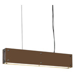 Strata Solid Linear Pendant - Cast Bronze / Opal