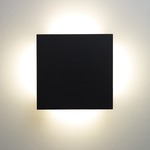 Fortis Square Outdoor Wall Sconce - Black / Opal