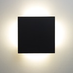 Fortis Square Wall Sconce - Black / Opal