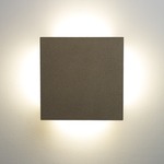 Fortis Square Outdoor Wall Sconce - Cast Bronze / Opal