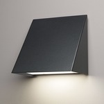 Strata Ramp Outdoor Wall Sconce - Black / Opal