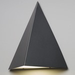 Fortis Pyramid Outdoor Wall Sconce - Black / Opal