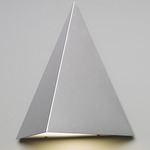 Fortis Pyramid Outdoor Wall Sconce - Satin Pewter / Opal