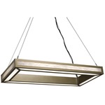 Strata Rectangle Pendant - New Brass / Faux Alabaster