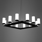 Radius Square Chandelier - Black Pearl / Opal