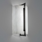 Genesis Half Cylinder Wall Sconce - Black / White Swirl