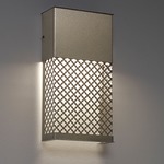 Profiles Square Pattern Indoor / Outdoor Wall Sconce - Smokey Brass / Opal