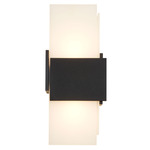 Acuo Outdoor Up and Down Wall Sconce - Textured Black / Frosted