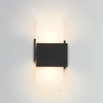 Acuo Outdoor Up and Down Wall Sconce - Textured Black / Frosted