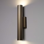 Cylo Cylinder Outdoor Wall Sconce - Cast Bronze / Opal