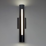 Cylo Slim Outdoor Wall Sconce - Black Pearl / Opal