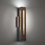 Cylo Square Outdoor Wall Sconce - Bronze Age / Faux Alabaster