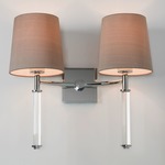 Delphi Twin Wall Sconce - Polished Chrome / Oyster