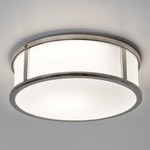 Mashiko Round Ceiling Light Fixture - Polished Chrome / Opal