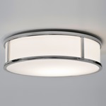 Mashiko Round Ceiling Light Fixture - Polished Chrome / Opal