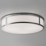 Mashiko Round Ceiling Light Fixture - Polished Chrome / Opal