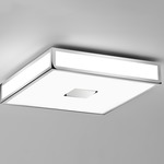 Mashiko Square Ceiling Light Fixture - Polished Chrome / Opal