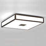 Mashiko Square Ceiling Light Fixture - Bronze / Opal