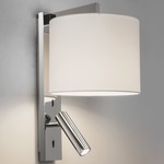 Ravello Reader Wall Sconce - Polished Chrome / White