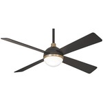 ORB Ceiling Fan with Light - Brushed Carbon / Soft Brass / Brushed Carbon