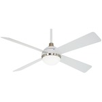 ORB Ceiling Fan with Light - Flat White / Brushed Nickel / Flat White
