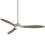 Sleek Smart Ceiling Fan with Light - Brushed Nickel / Seasoned Wood