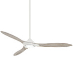 Sleek Smart Ceiling Fan with Light - Flat White / Bleached Seasoned Wood