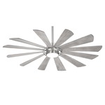 Windmolen Smart Ceiling Fan with Light - Brushed Steel / Ashwood