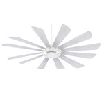 Windmolen Smart Ceiling Fan with Light - Textured White / Bleached Ashwood