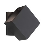 Revolve Square Outdoor Wall Sconce - Black / Clear