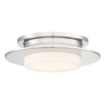 Press Ceiling Light Fixture - Polished Nickel / Etched Opal