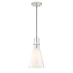 Taper Pendant - Brushed Nickel / Clear
