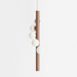 Willow Vertical Pendant - Walnut / Brushed Copper