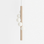 Willow Vertical Pendant - Natural Oak / White