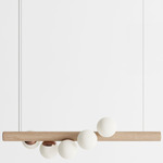 Willow Horizontal Pendant - Natural Oak / Brushed Copper