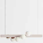 Willow Horizontal Pendant - White Oak / Brushed Copper