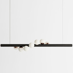 Willow Horizontal Pendant - Black Oak / Brushed Copper