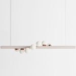 Willow Horizontal Pendant - White Oak / Brushed Copper