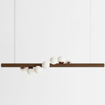 Willow Horizontal Pendant - Walnut / Brushed Copper