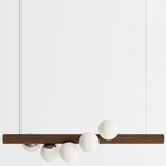 Willow Horizontal Pendant - Walnut / Brushed Stainless