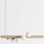 Willow Horizontal Pendant - Natural Oak / Brushed Stainless