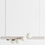 Willow Horizontal Pendant - White Oak / Brushed Stainless